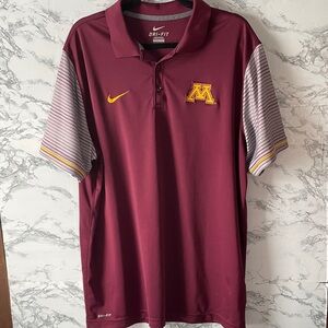 Nike XXL Burgundy and Gray Men's Polo Shirt